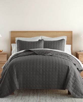 Ultra Soft Damask Pattern Lightweight Quilted Coverlet Set, Twin