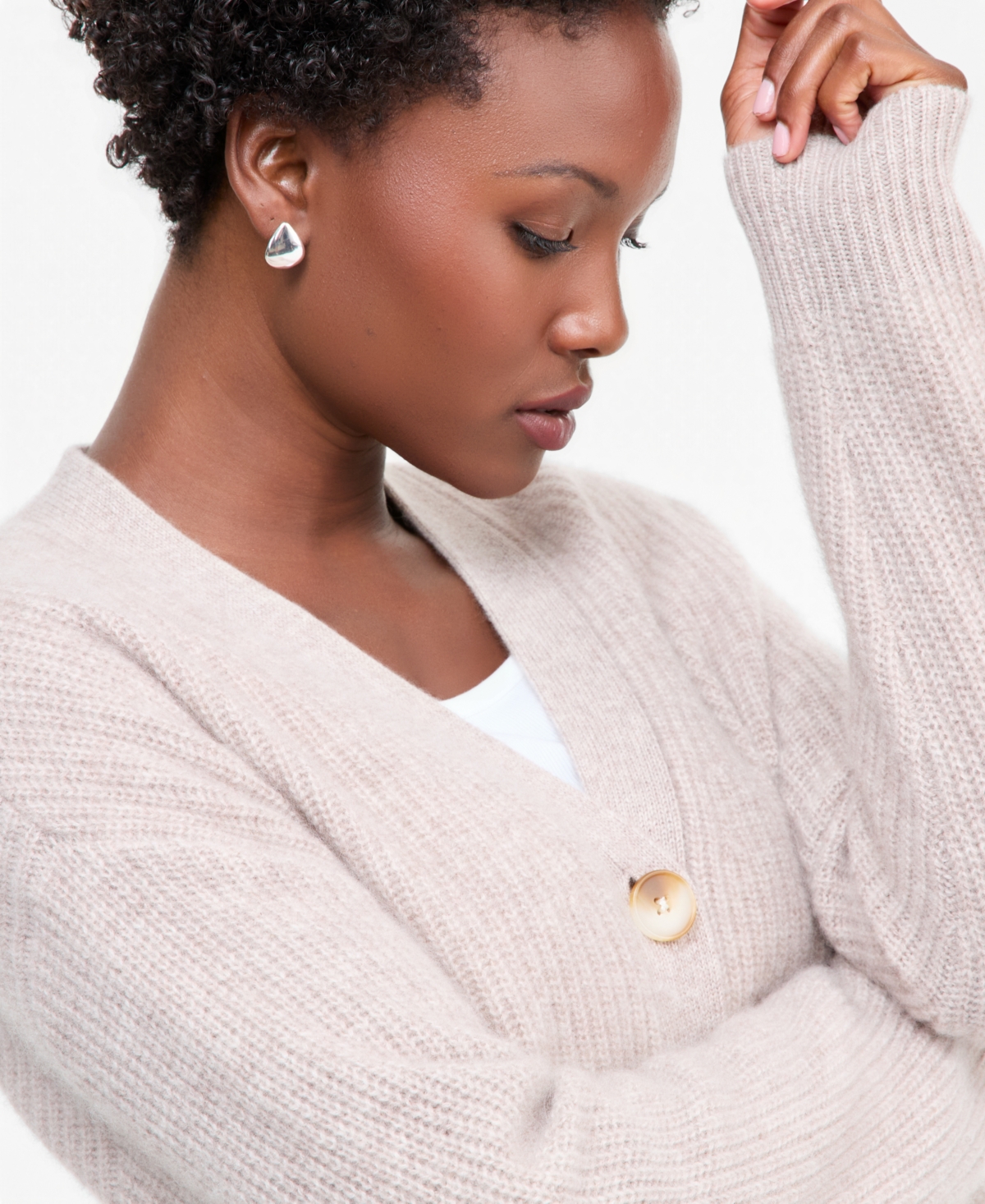 Charter Club Petite Shaker Stitch V-Neck Cashmere Cardigan, Macy's Exclusive
