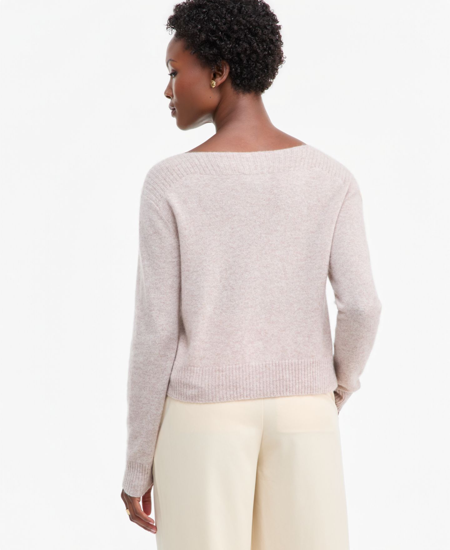 Женский свитер Charter Club Petite Bold Floral Embroidery Cashmere, цвет: Жемчужный серо-коричневый меланжевый — фото 2