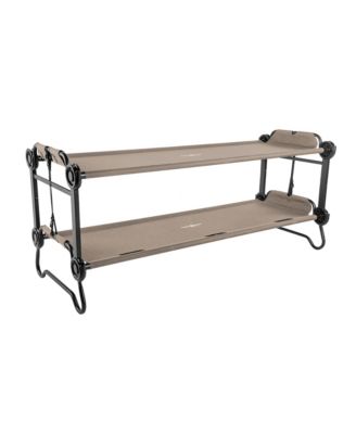 Large Outdoor Convertible 2 Person Portable Camping Bunk Cots, Tan