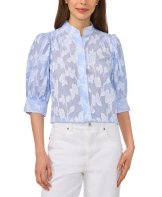 Women's Open Collar Striped Top