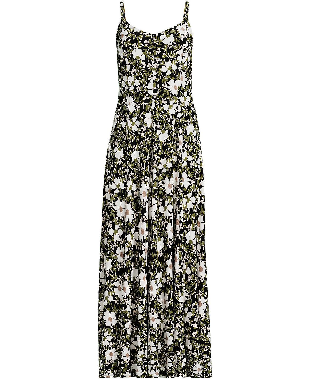 Lands' End Women's Silky Knit Godet Maxi Dress view 3 — MAYCSS fashion products