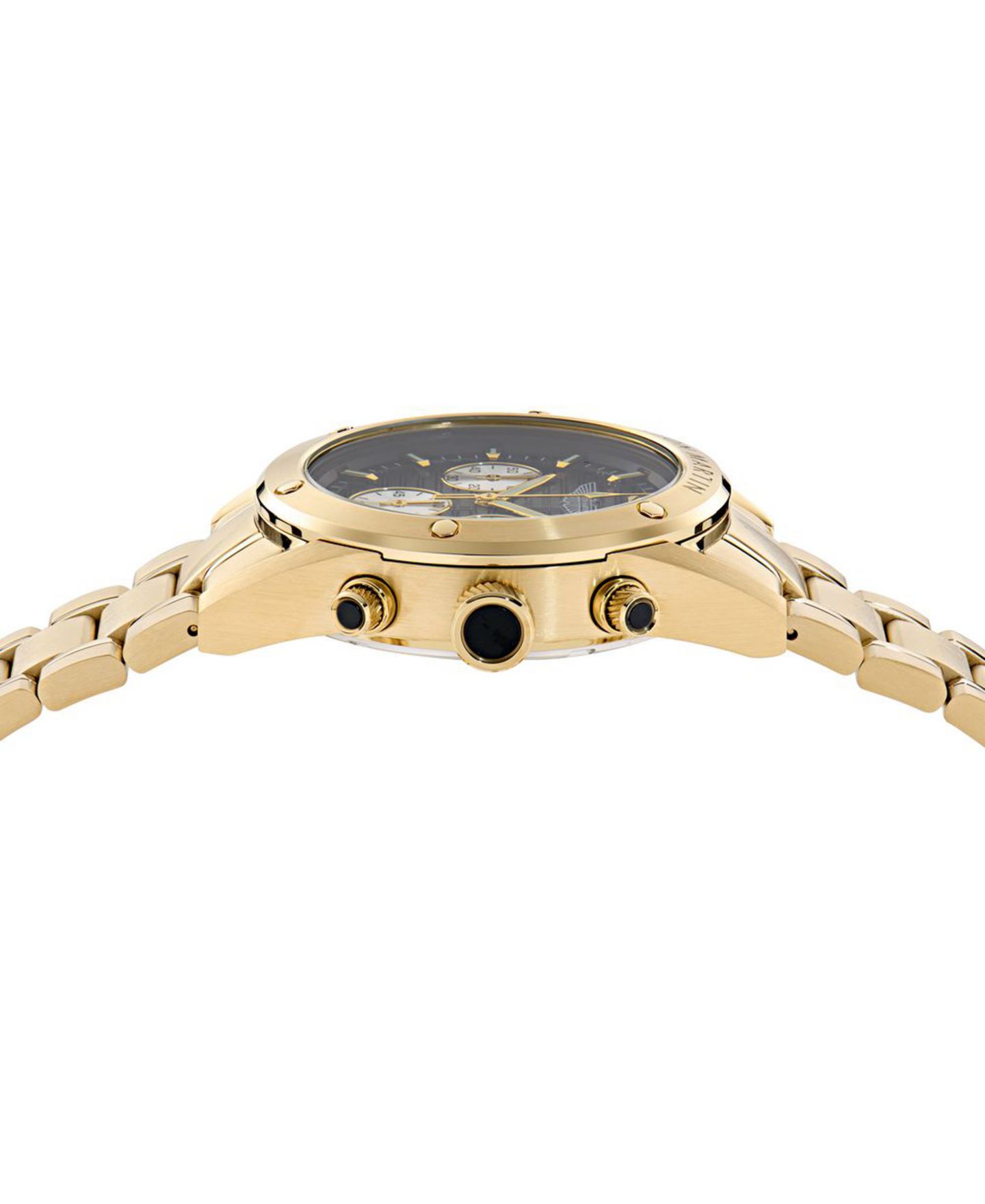 Мужские часы Aston Martin F1 Quartz Black Guilloche IP Yellow Gold Bracelet Watch 38mm — фото 3