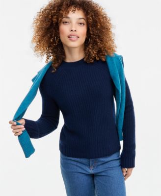 Petite Shaker Stitch Crew Crewneck Cashmere Sweater