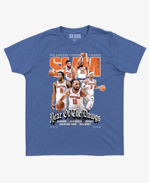 Детская футболка Slam Blue New York Knicks 2026 NBA Eastern Conference Champions Cover