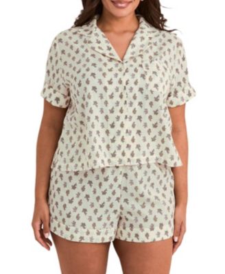 Plus Size Lucero Short Sleeve Top & Shorts Pajama Set