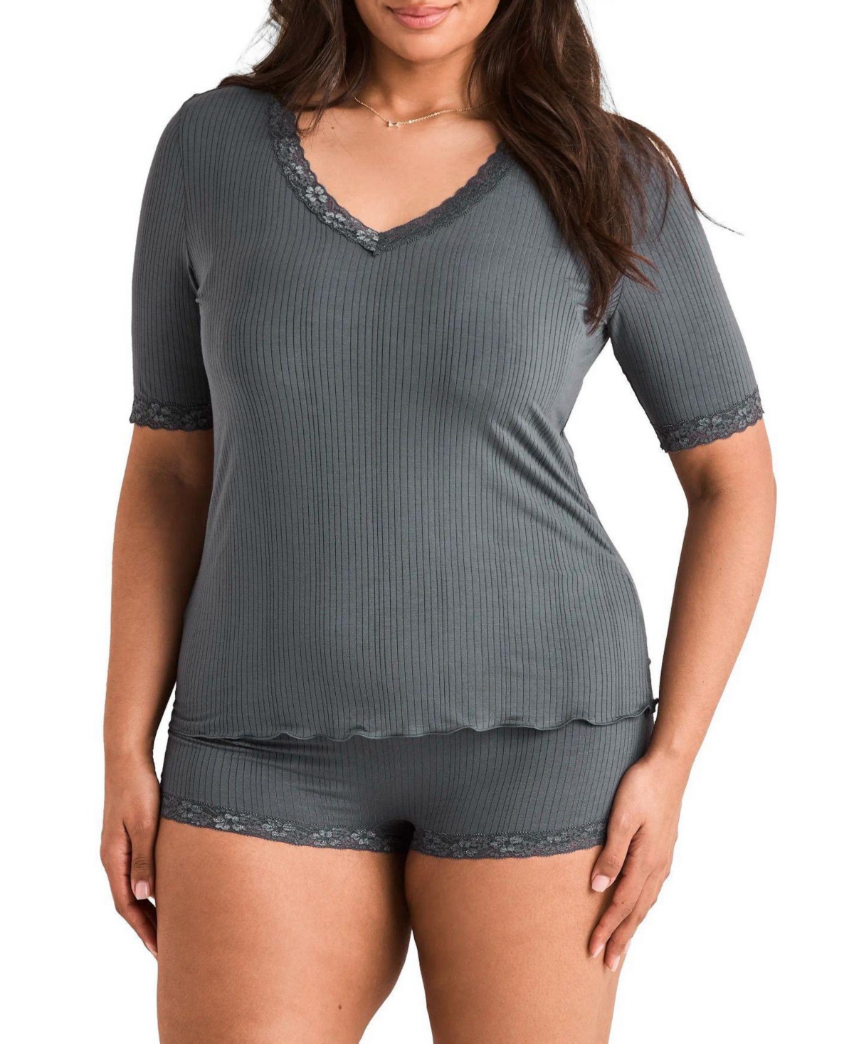 Adore Me Plus Roxie T-shirt and Hot Short Pj Set