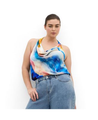Women's Chloe Facet Print Cowl Neck Top