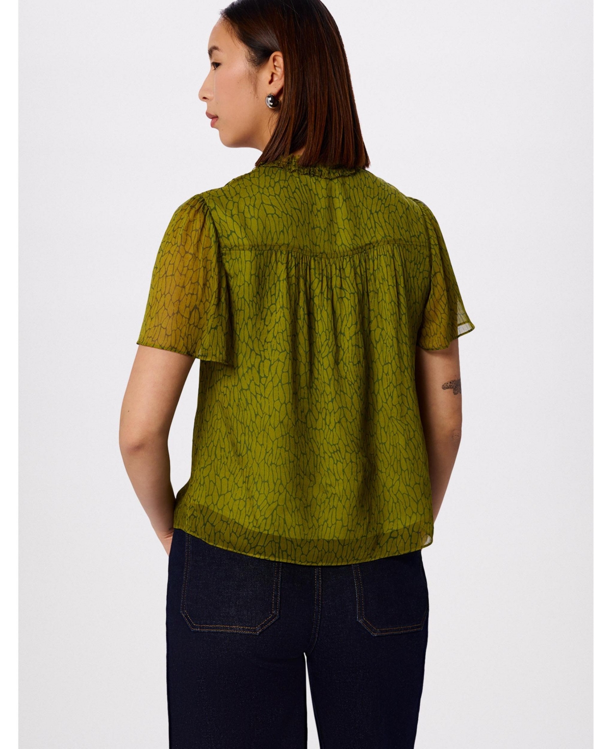 Whistles Women's Dragonfly Short Sleeve Blouse
