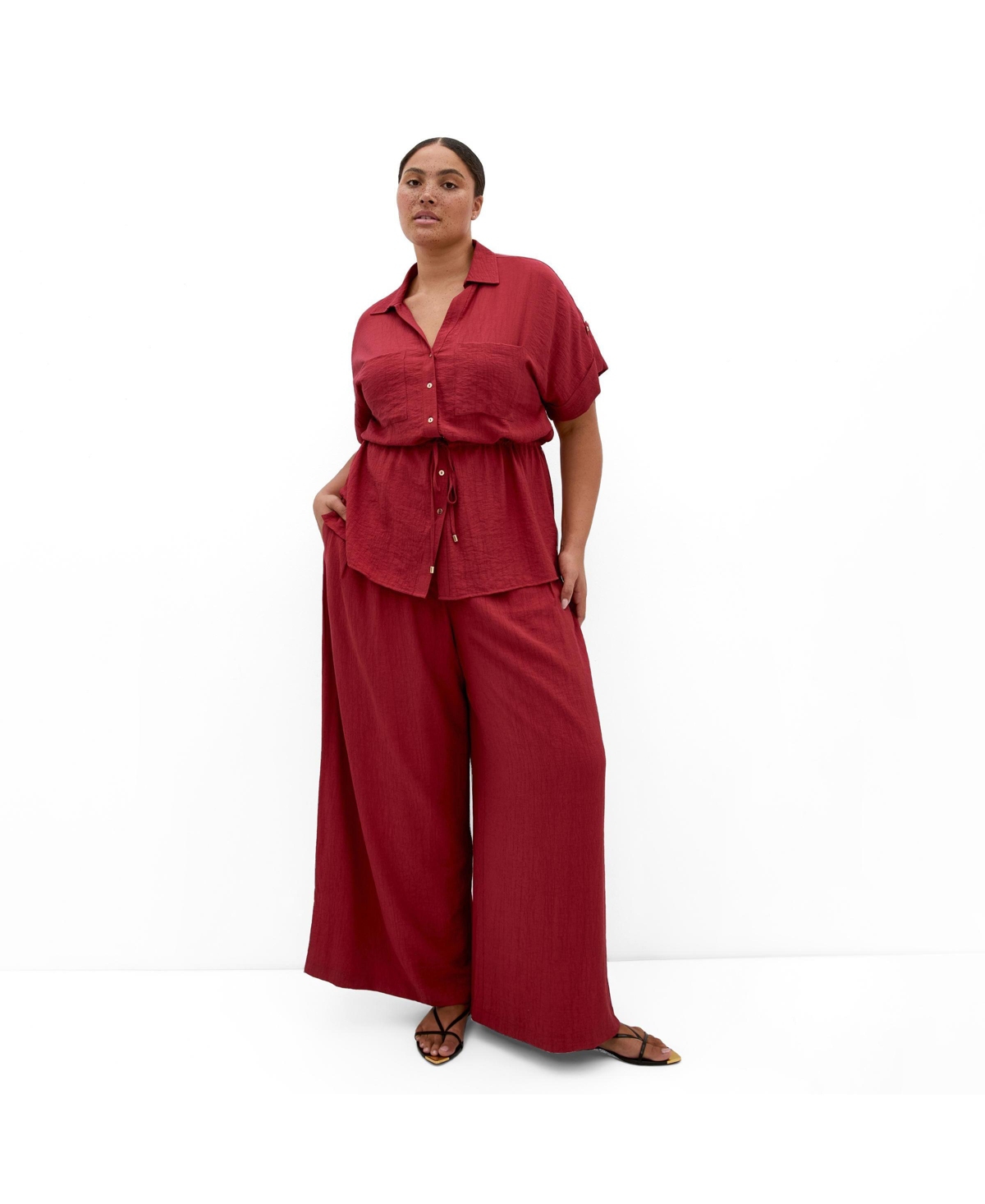 City Chic Plus Aria Cinched Shirt