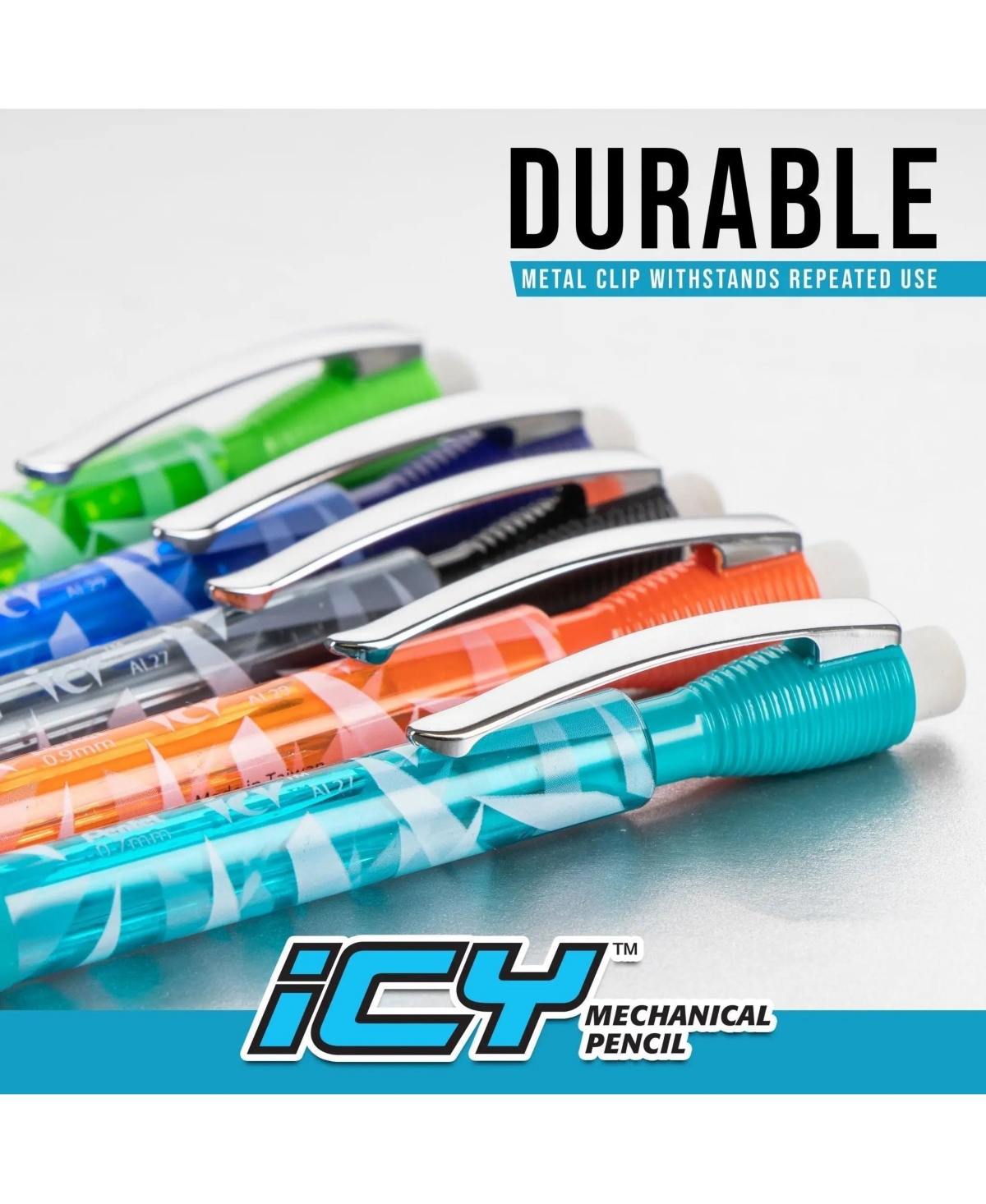 Pentel Icy (0.7mm) Mechanical Pencil, Assorted Barrels, 12-Pk