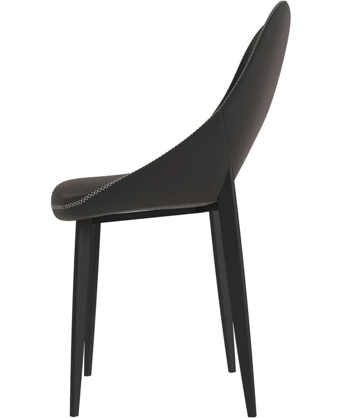 LeisureMod Amalfi Upholstered Fabric Dining Chair Modern Side with Iron Legs, Mid-Century Accent for Room or Kitchen