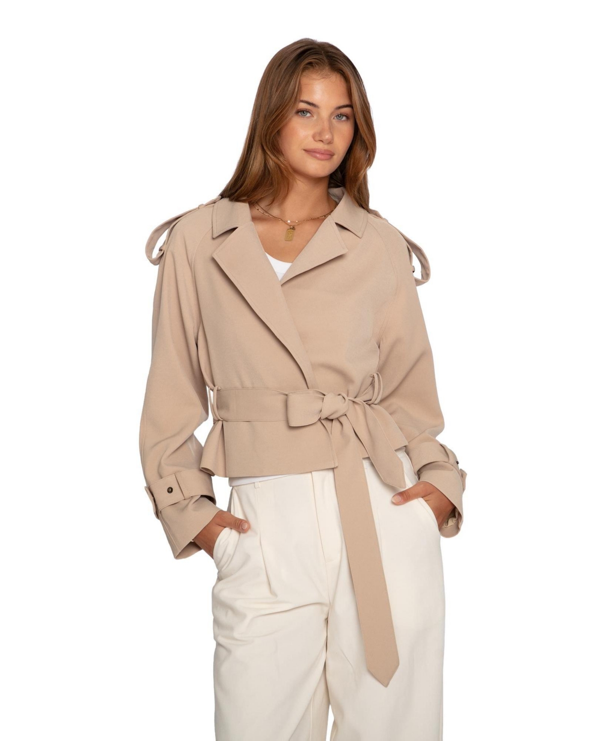 Belle & Bloom Women's Fast Car Cropped Trench