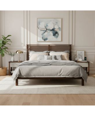 Premium Solid Wood Queen Platform Bed Frame
