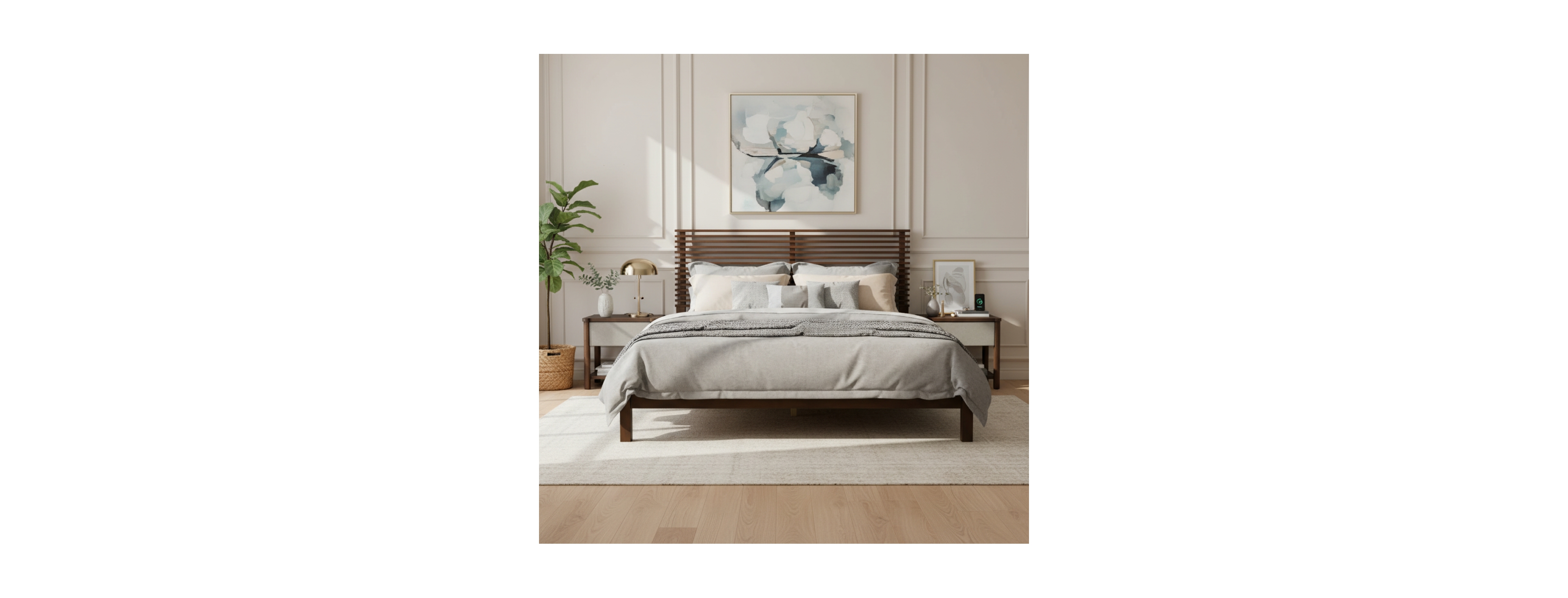 Streamdale Furniture Premium Solid Wood Queen Platform Bed Frame