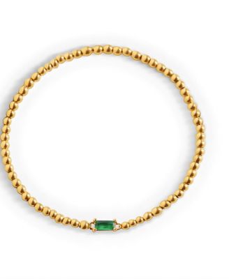 Gold Tone Beaded Birthstone Bracelet
