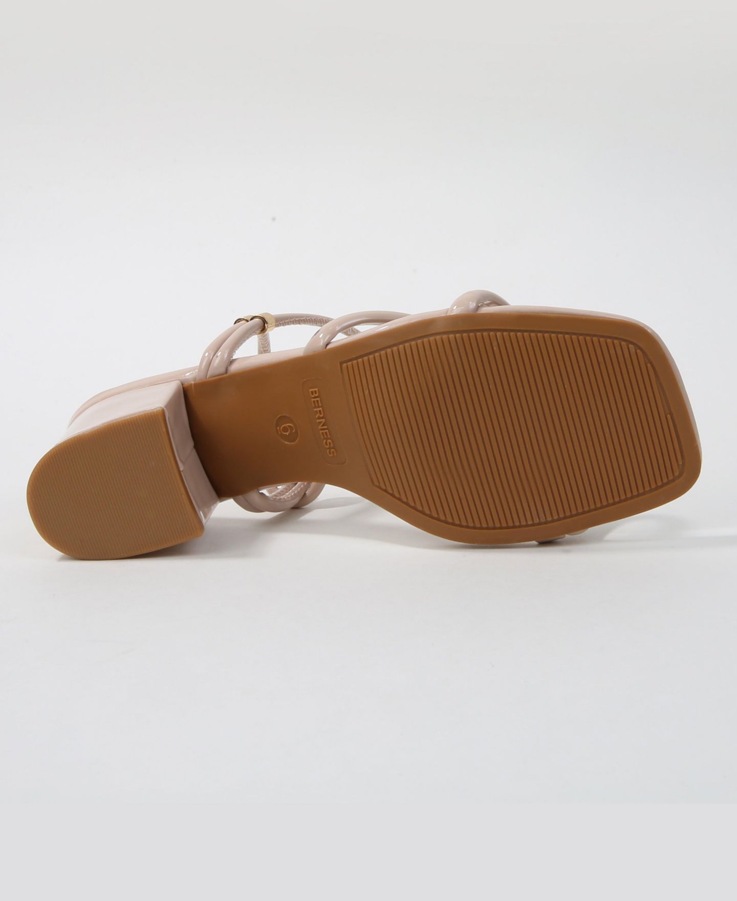 Женские сандалии BERNESS Elayna Tubular Strap Block Heel, цвет: Бежевый — фото 5