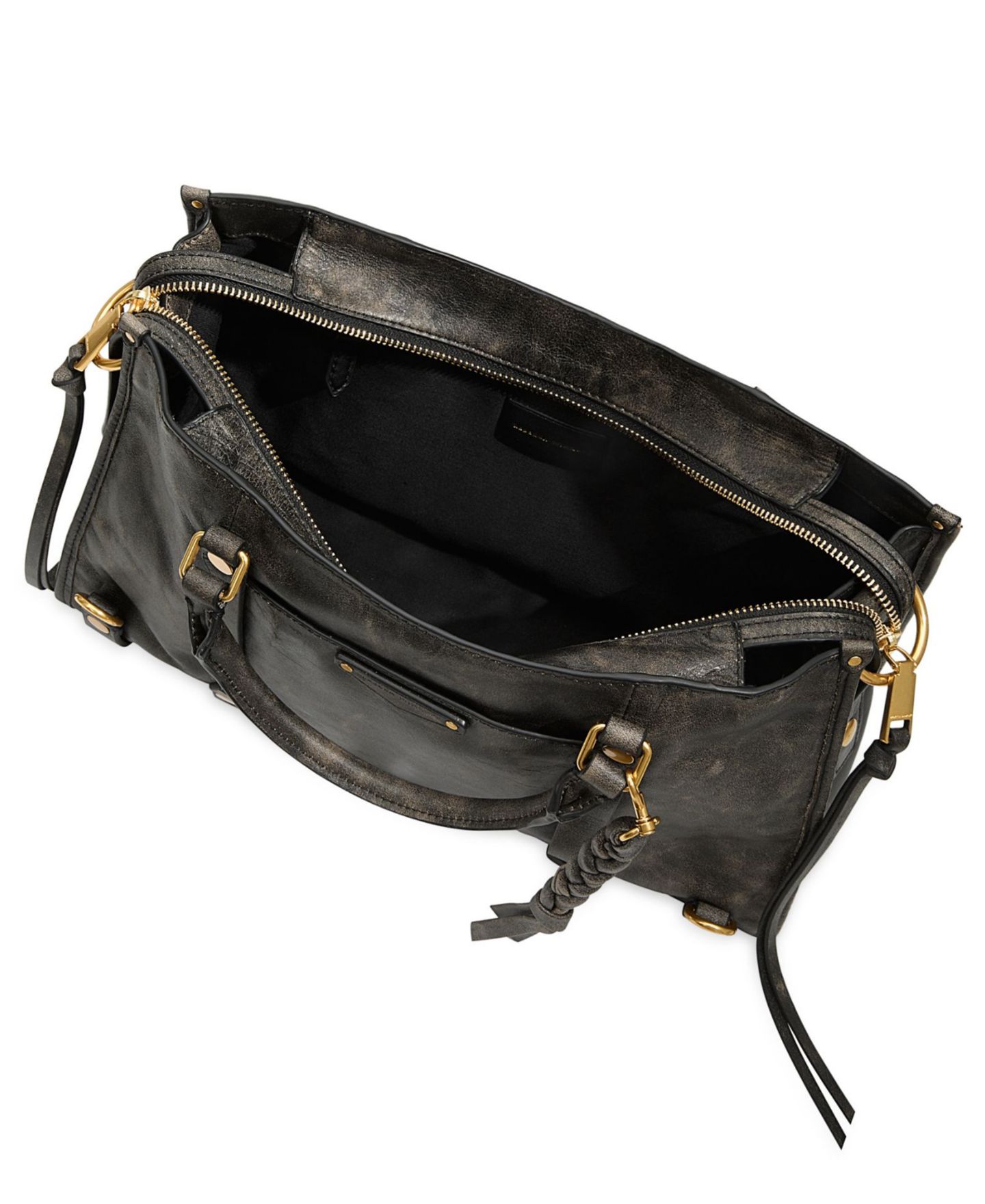 Женская сумка Rebecca Minkoff Surplus Large Leather Satchel Handbag, цвет: Чёрный — фото 3