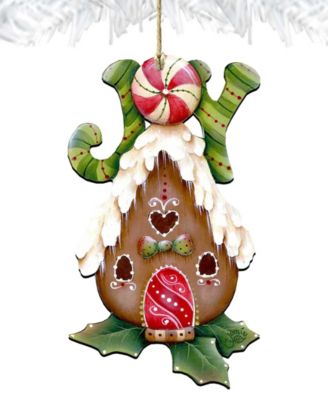 Joy Gingerbread House Holiday Ornament