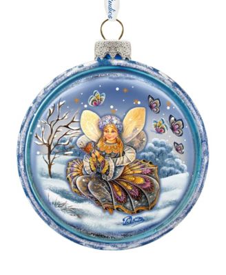 Fairy Girl Red Ball Hand Painted Glass Ornament