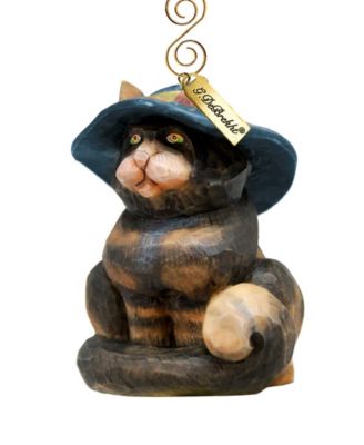 Fifield Cat Sculpted Hand, Painted Christmas Figurine