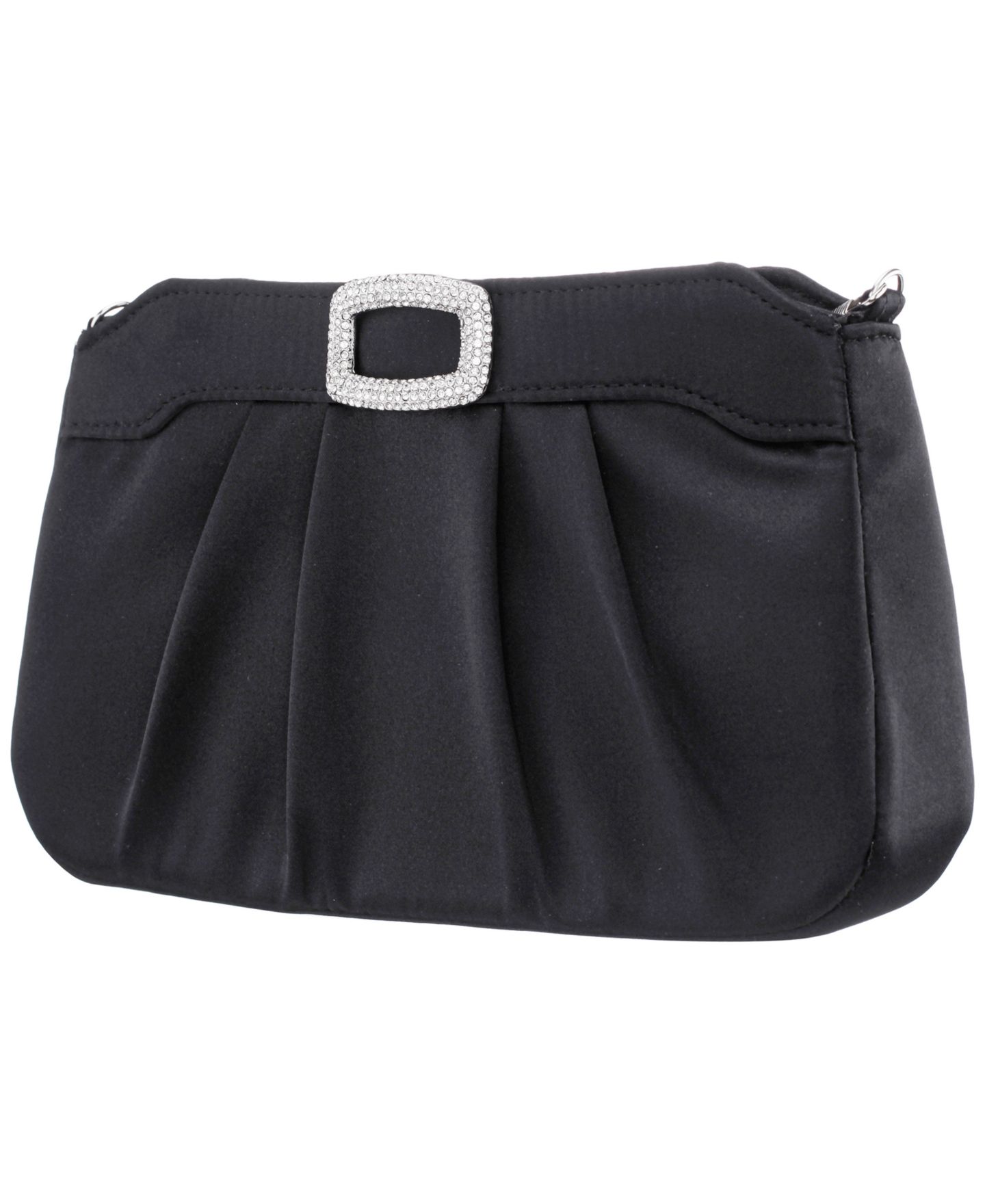 Женский клатч Nina Amy Crystal Buckle Ornament Zip-Top Small Clutch Handbag, цвет: Чёрный — фото 3