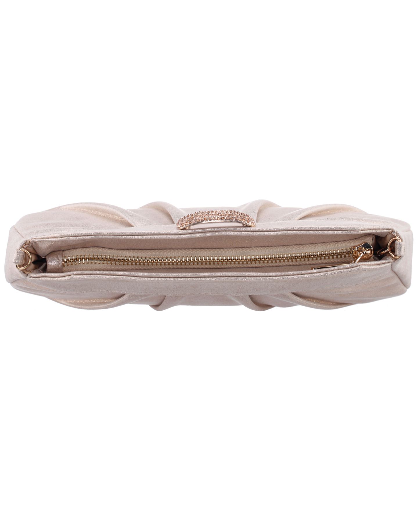 Женский клатч Nina Amy Crystal Buckle Ornament Zip-Top Small Clutch Handbag, цвет: Platino — фото 5
