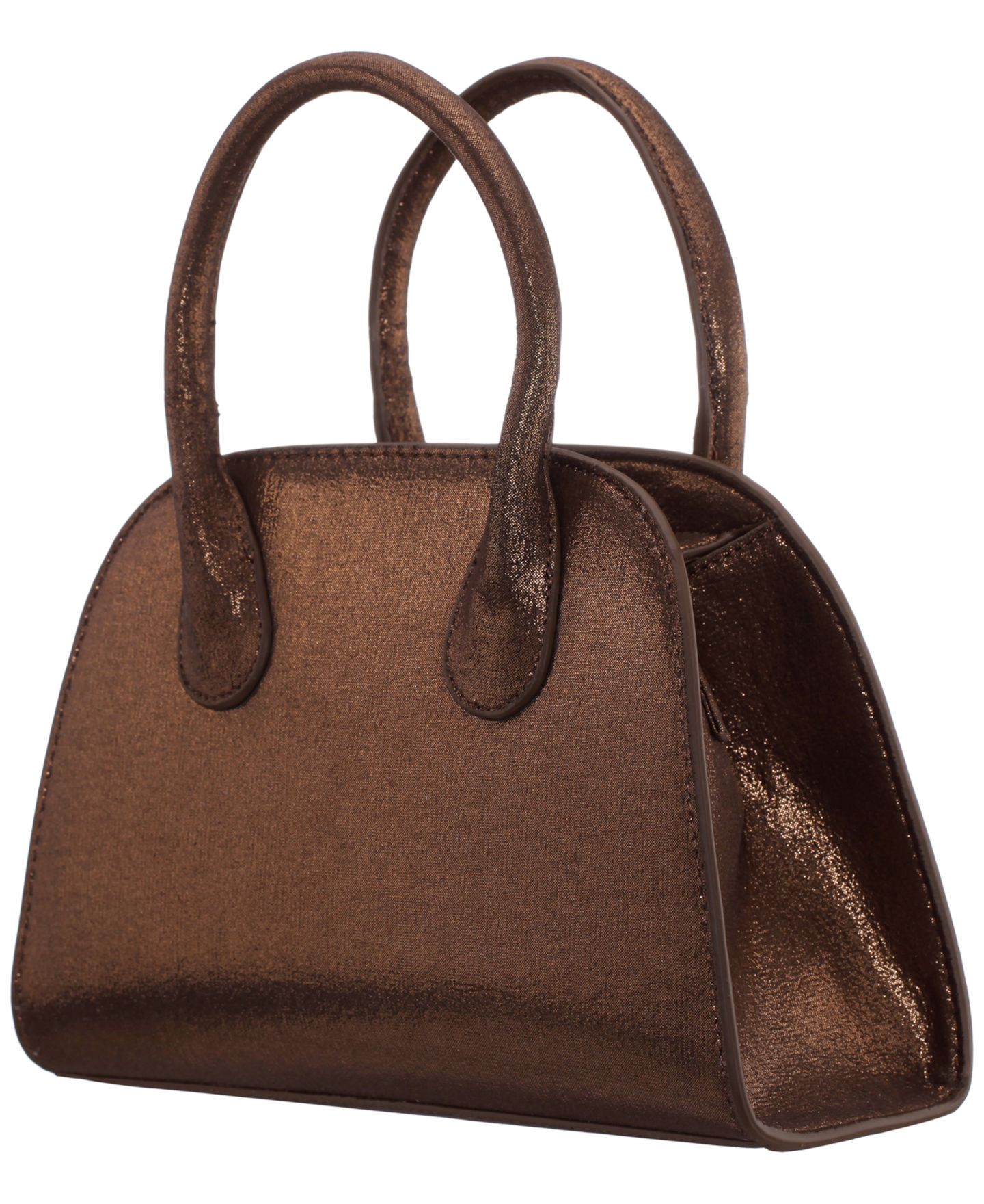 Женская сумка Nina Ainsley Metallic Small Bowling Shoulder Handbag, цвет: Бронзовый — фото 3