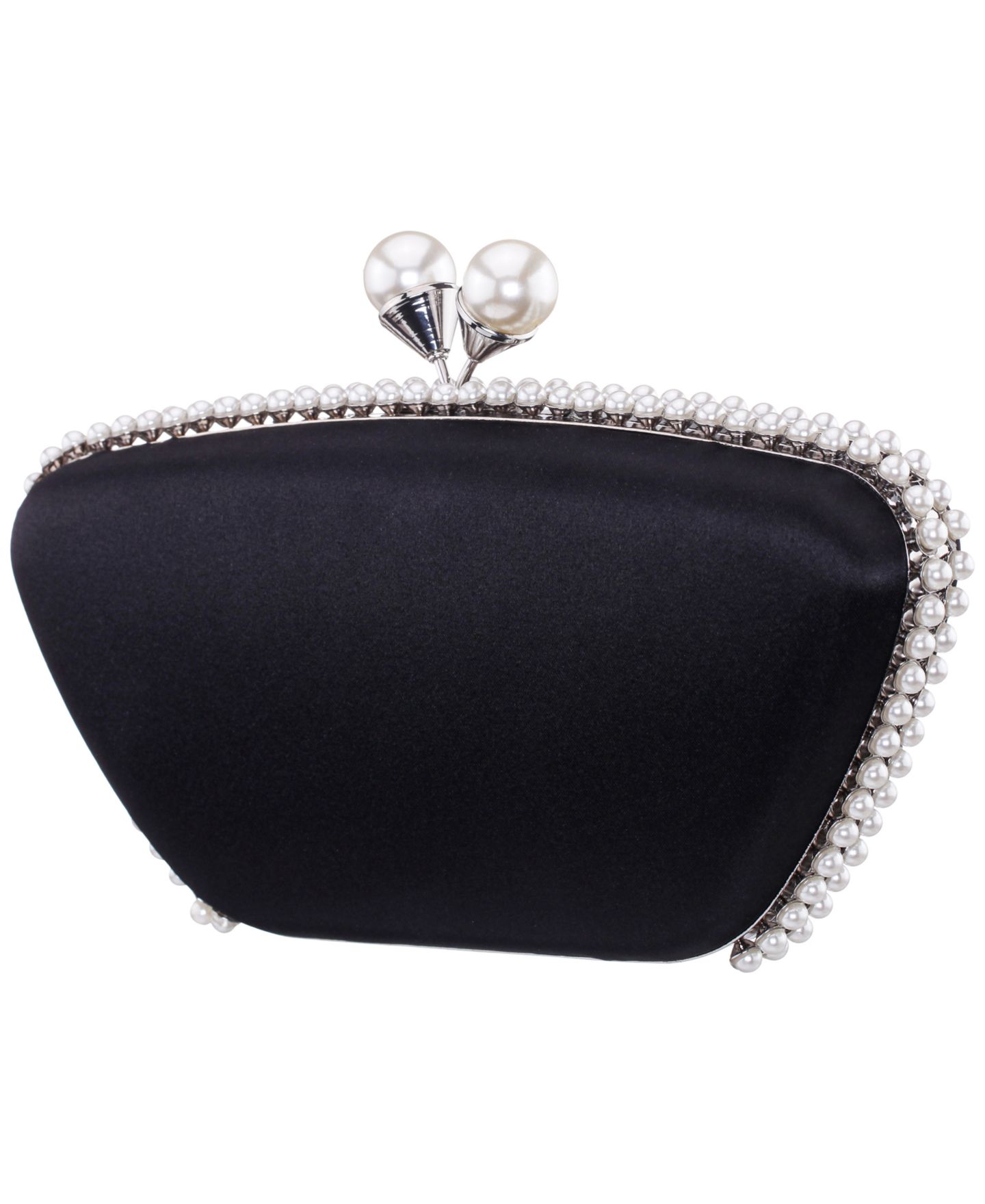 Женский клатч Nina Imitation Pearl Goddess Minaudiere Small Clutch Handbag, цвет: Чёрный — фото 3