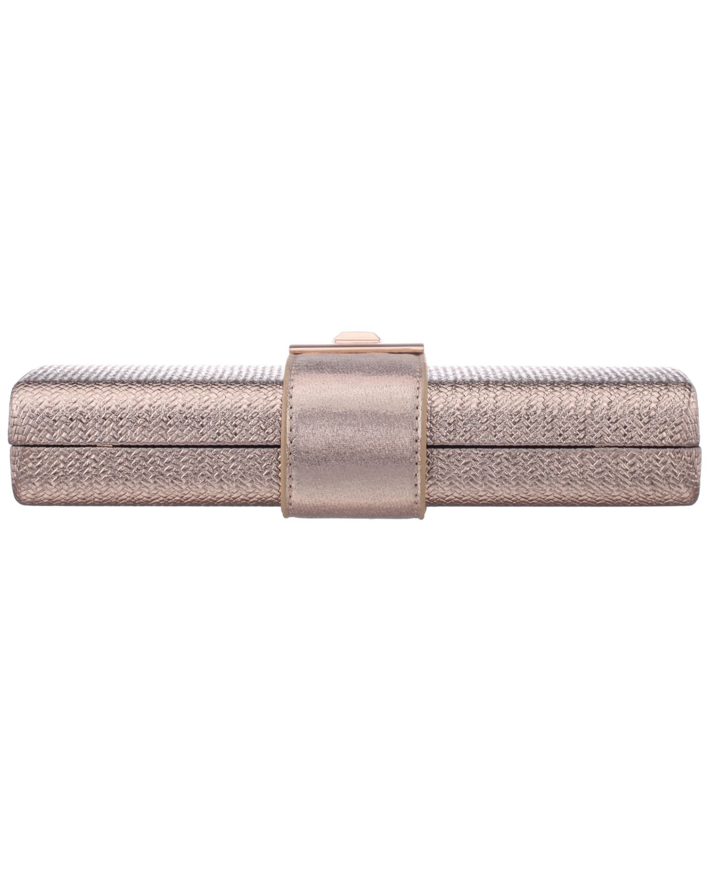 Женский клатч Nina Embossed Woven Presley Minaudiere Small Clutch Handbag, цвет: Состаренный золотой — фото 5