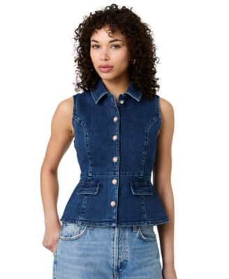 Women's Delancey Denim Button Peplum Top