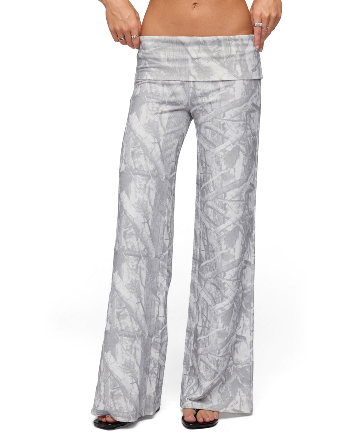 Edikted Women's Cammy Wide Leg Foldover Pants