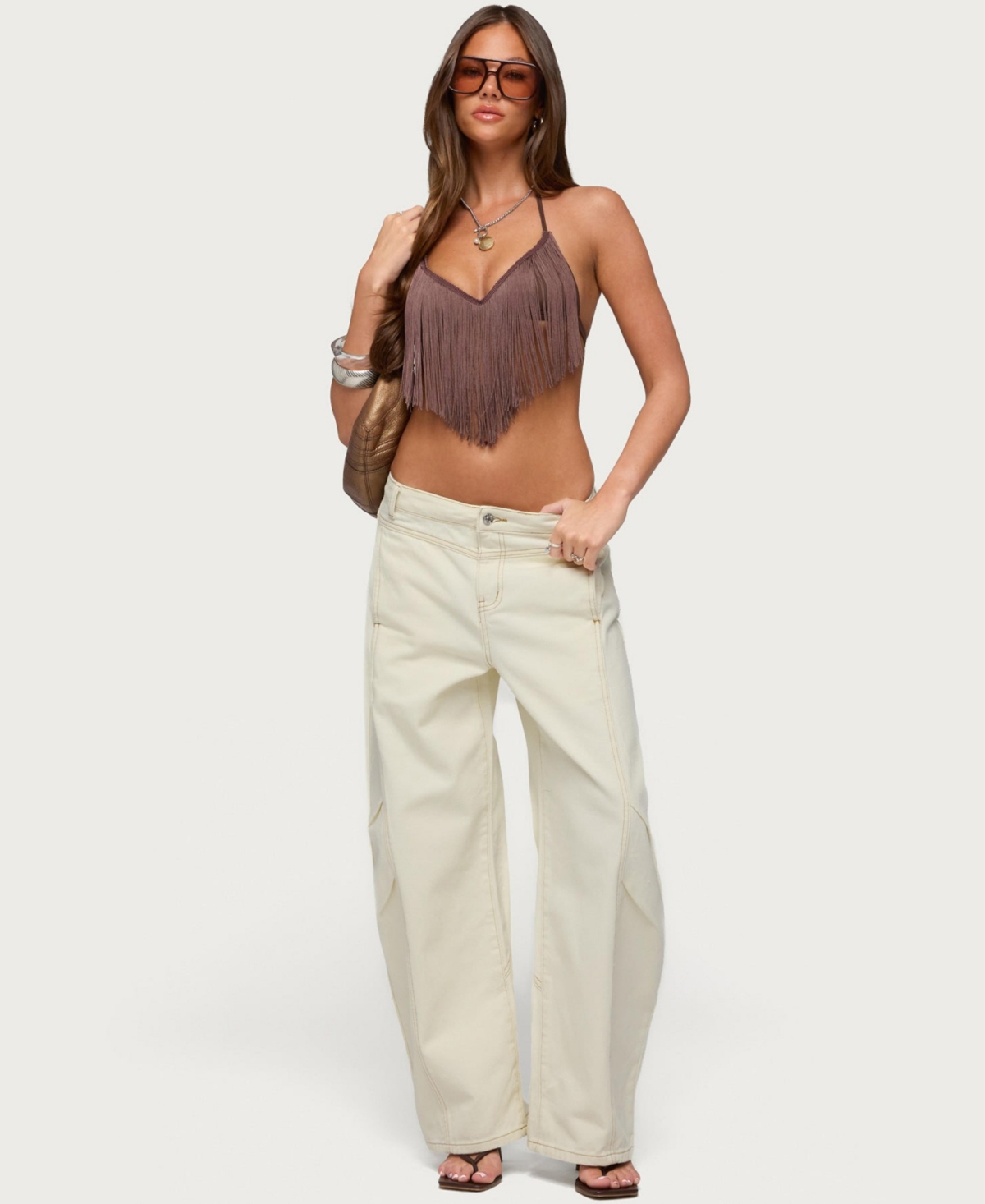 Edikted Women's Kienna Fringed Bra Top