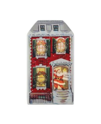 9" Red Vintage Ceramic Village House