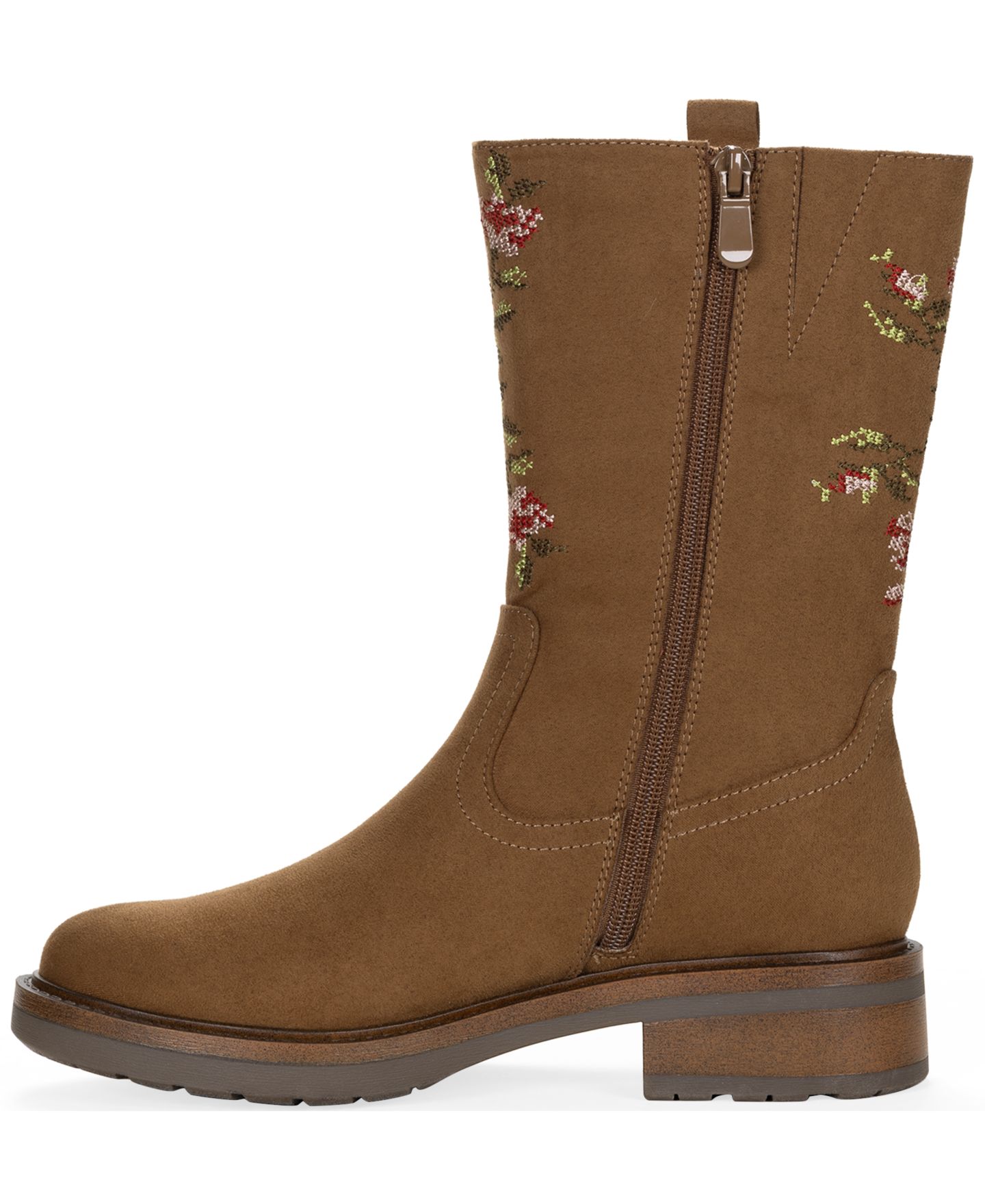 Женские ботинки Style & Co Tiannaa Embroidered Round Toe Mid Shaft, цвет: Granola Embroidered — фото 6