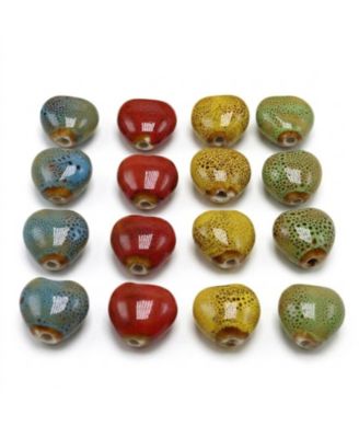50Piece Set Ceramic Heart-Shaped Loose Beads for DIY Jewelry