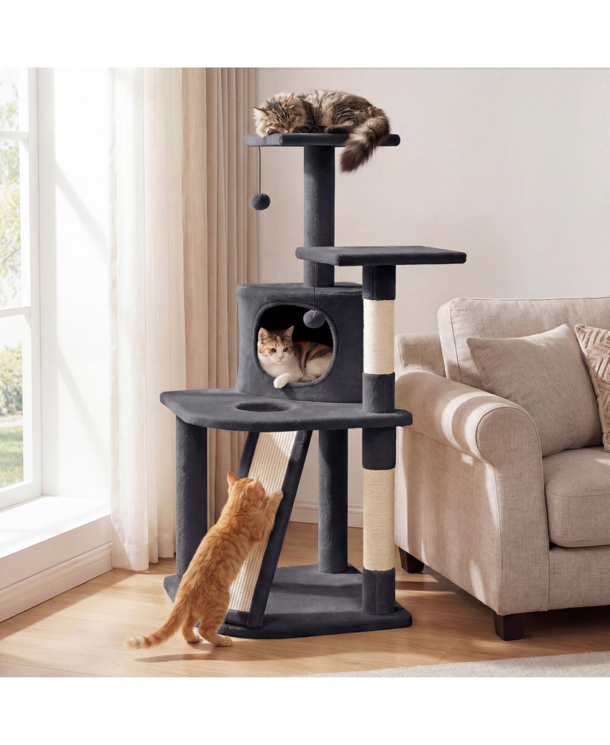 Cozito Kitten Tower with Condo and 2 Plush Perches