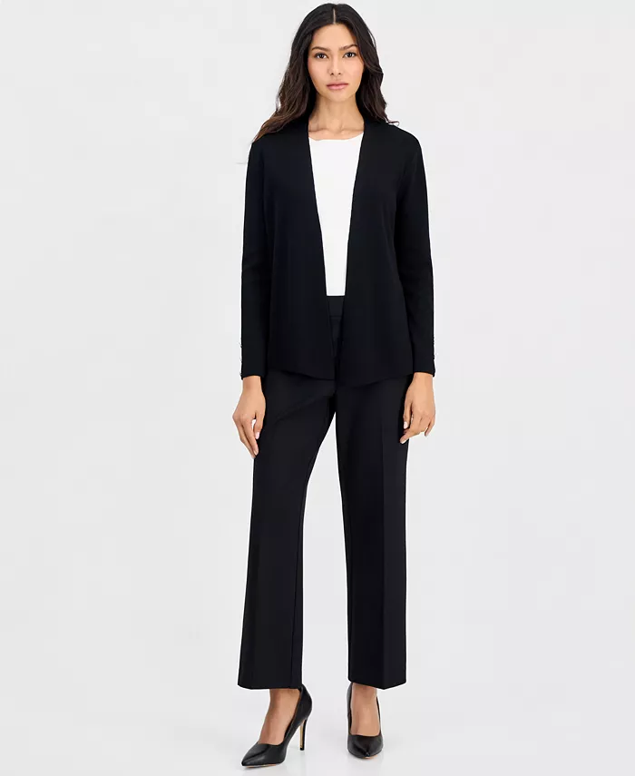 Petite Open-Front Side-Slit Cardigan - thumbnail 6