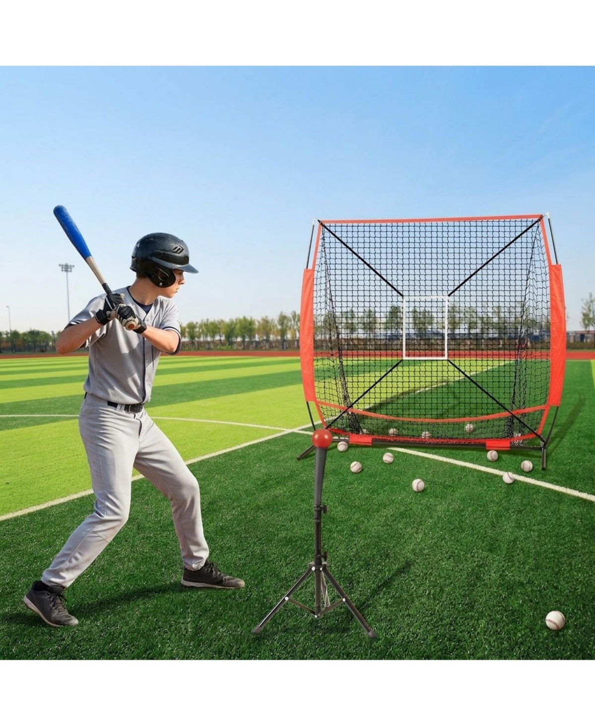 Sevorley 5x5 ft Portable Baseball Softball Practice Net with Strike Zone and