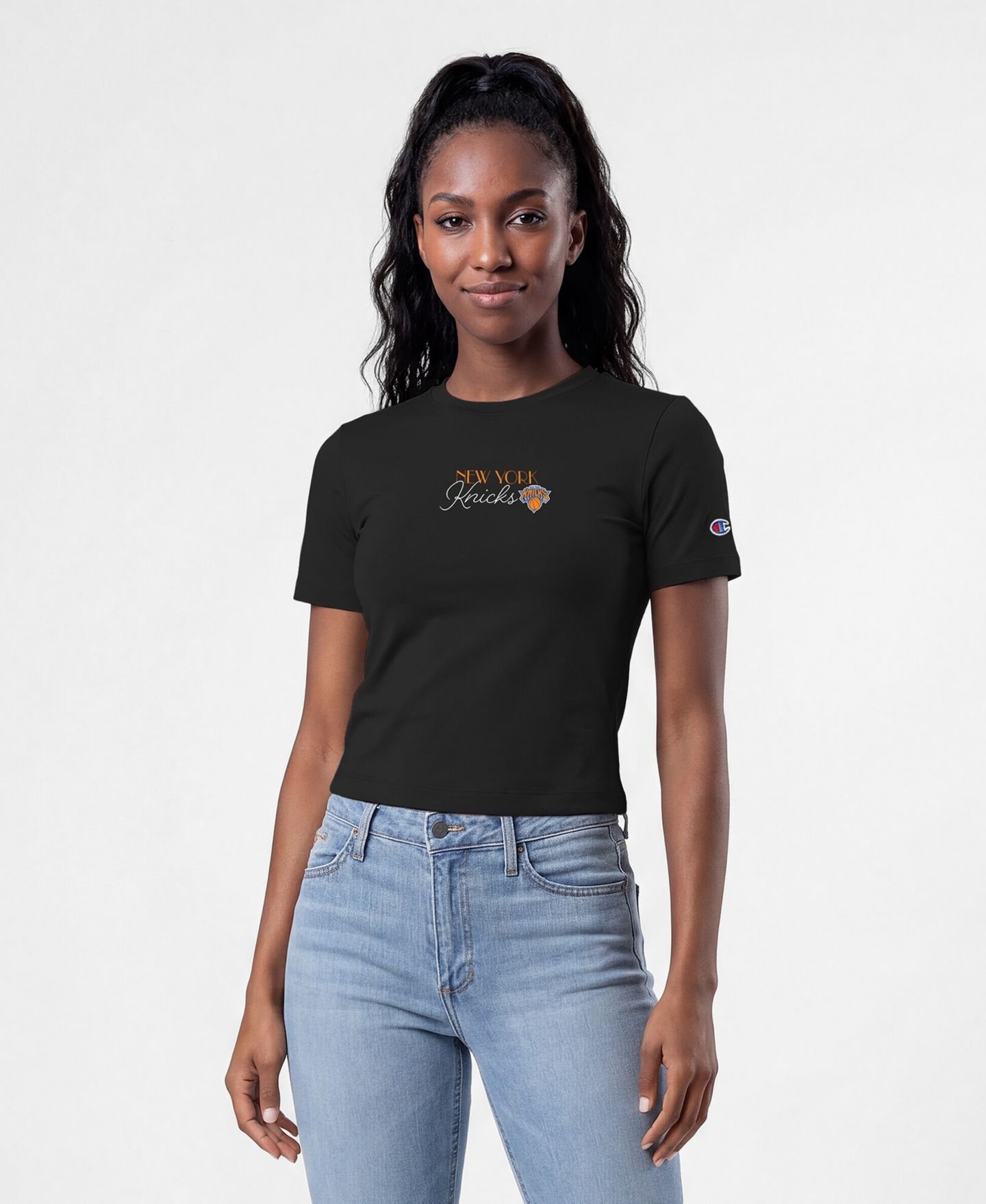 Женская футболка Champion Black New York Knicks Soft Touch — фото 1