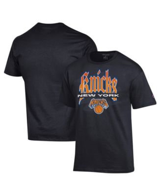 Men's Black New York Knicks Goth Font Jersey T-Shirt