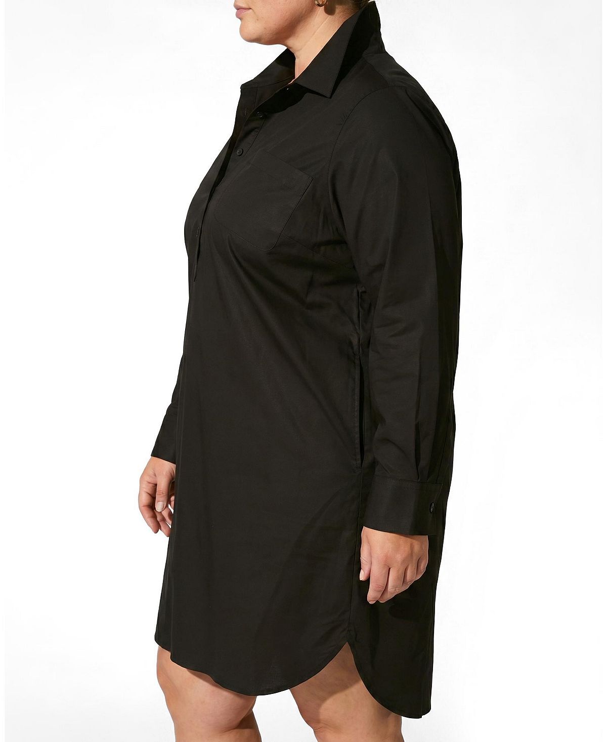 Universal Standard Plus Size Stretch Poplin Rubicon Shirtdress view 3 — MAYCSS fashion products