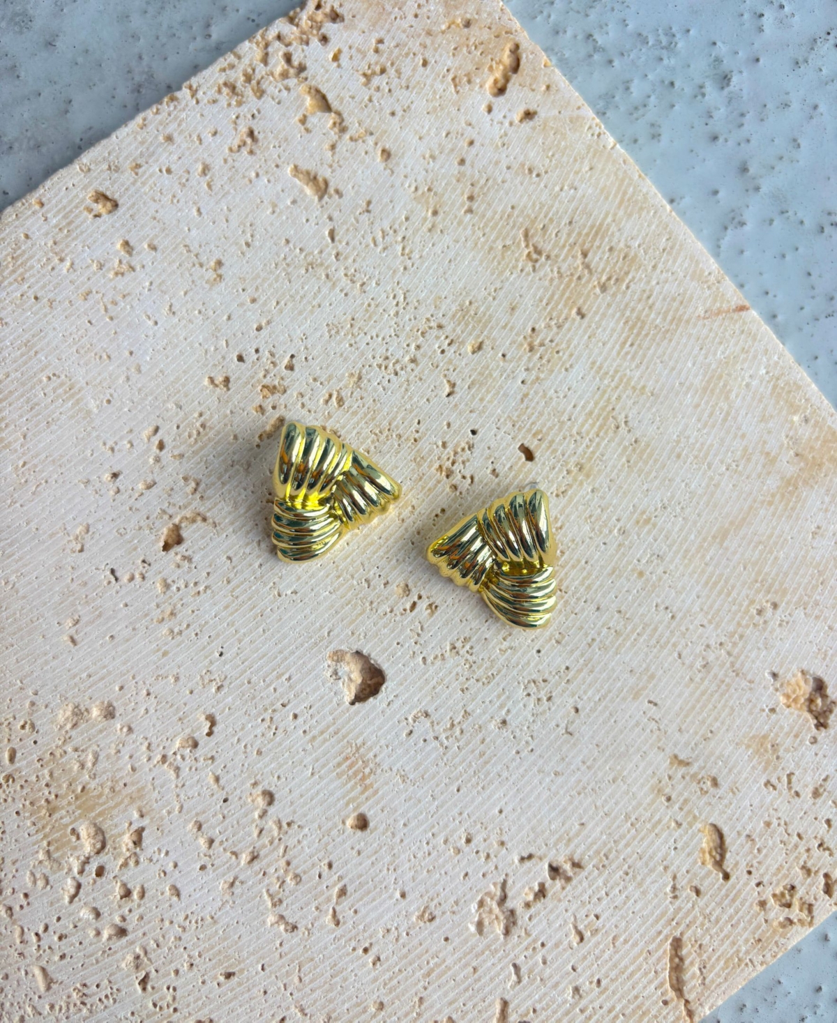 Adornia Gold Statement Triangle Stud Earrings