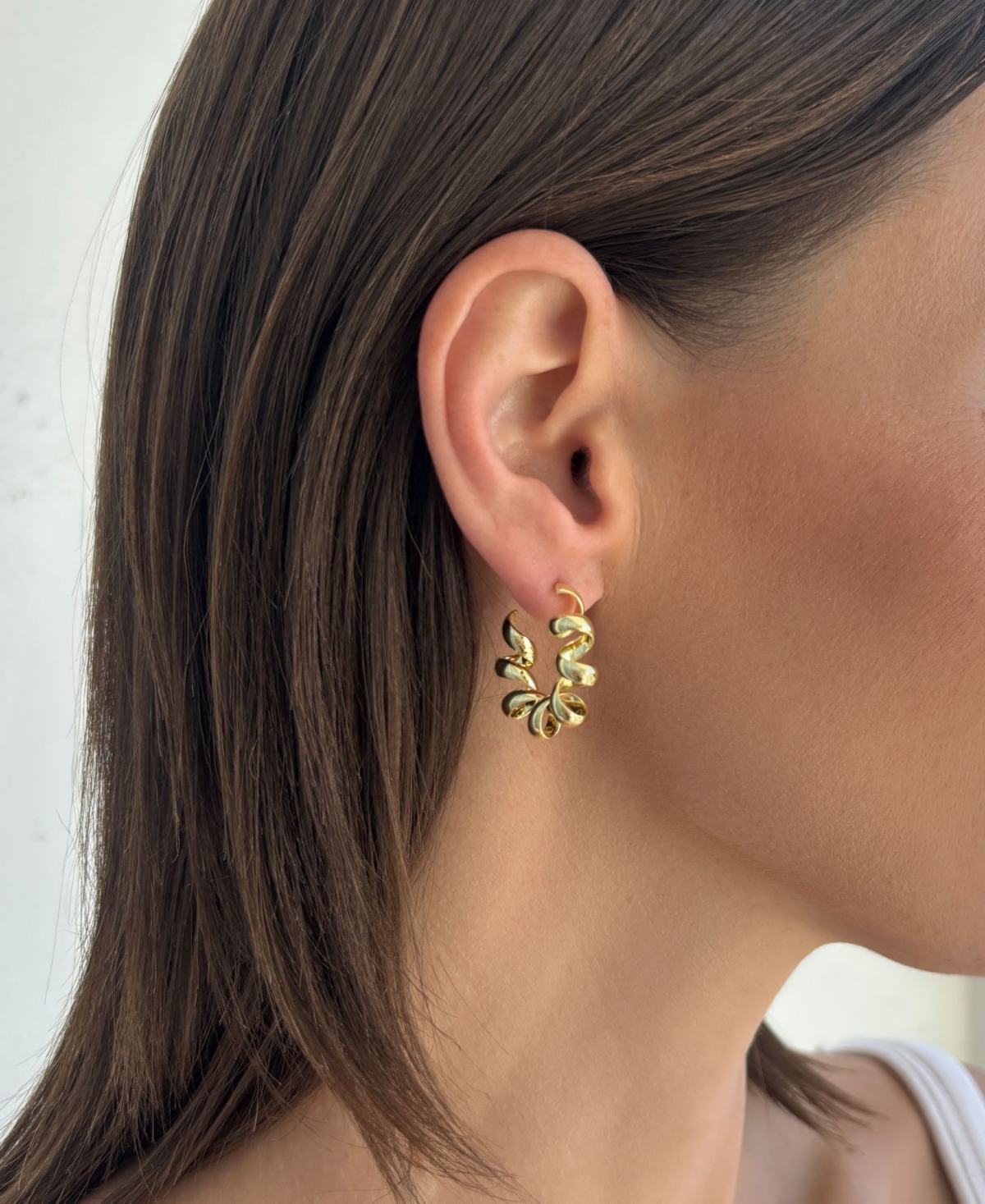 Adornia Gold Lightweight Coil Hoop Earrings