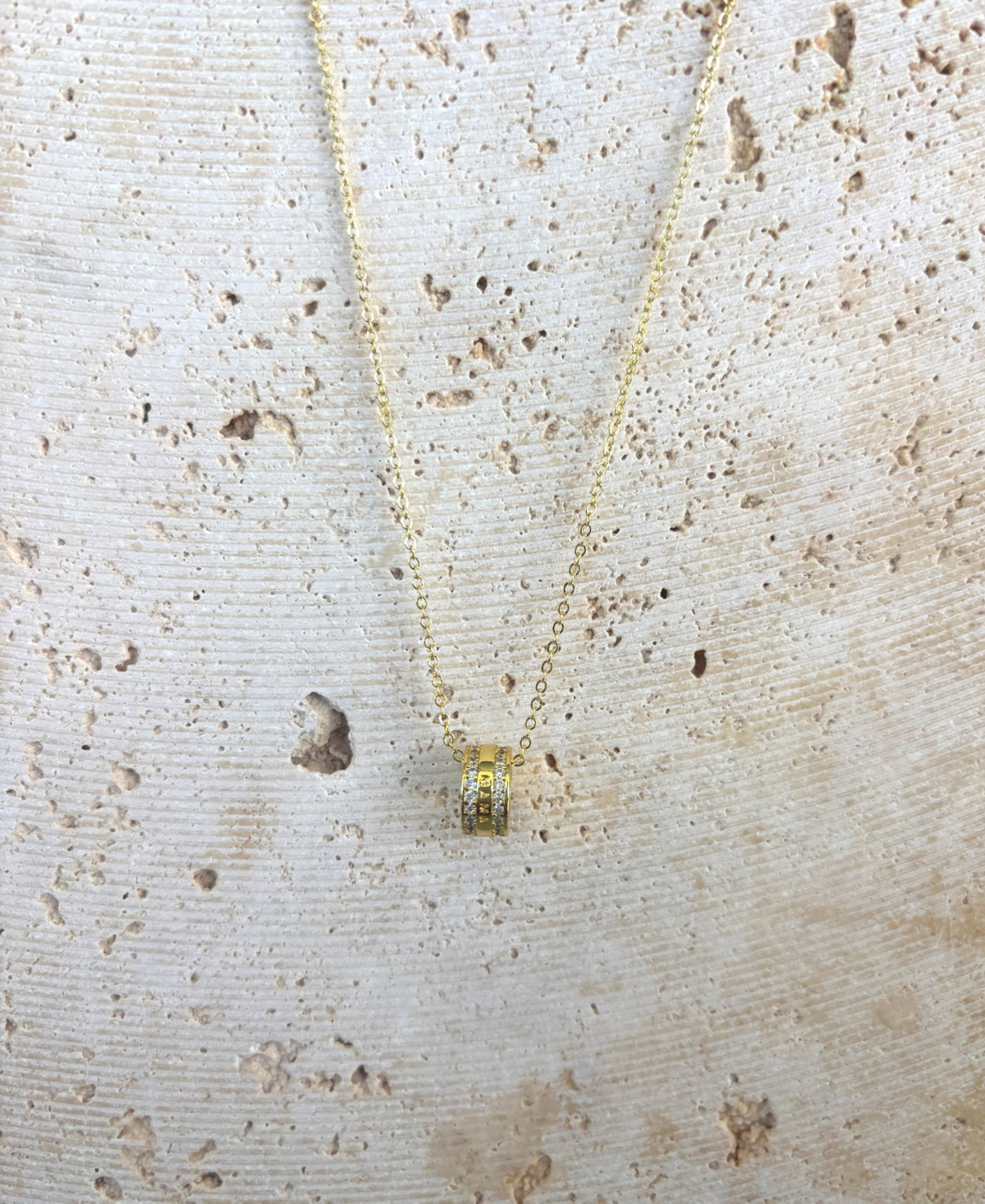 Adornia Gold Mama-Engraved Ring Necklace