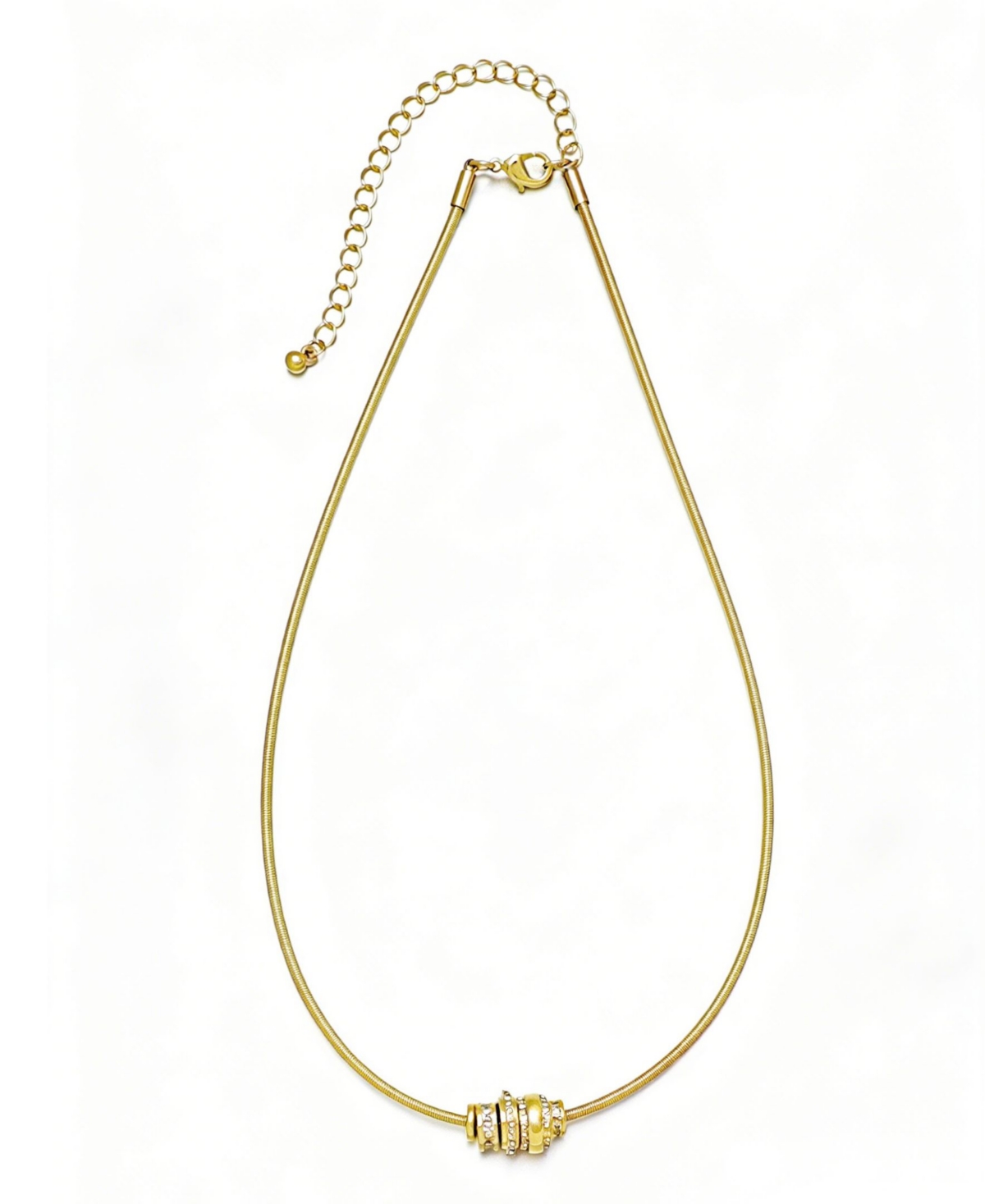 Adornia Gold Sliding Rings Collar Necklace