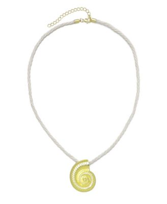 Gold Shell on a Chord Necklace