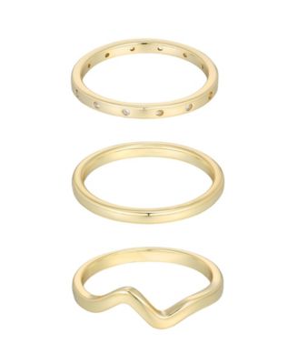 Gold Cubic Zirconia 3-Band Set