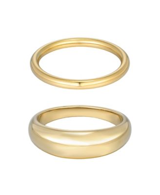 Tarnish Resistant Gold Chunky Dome Ring Set