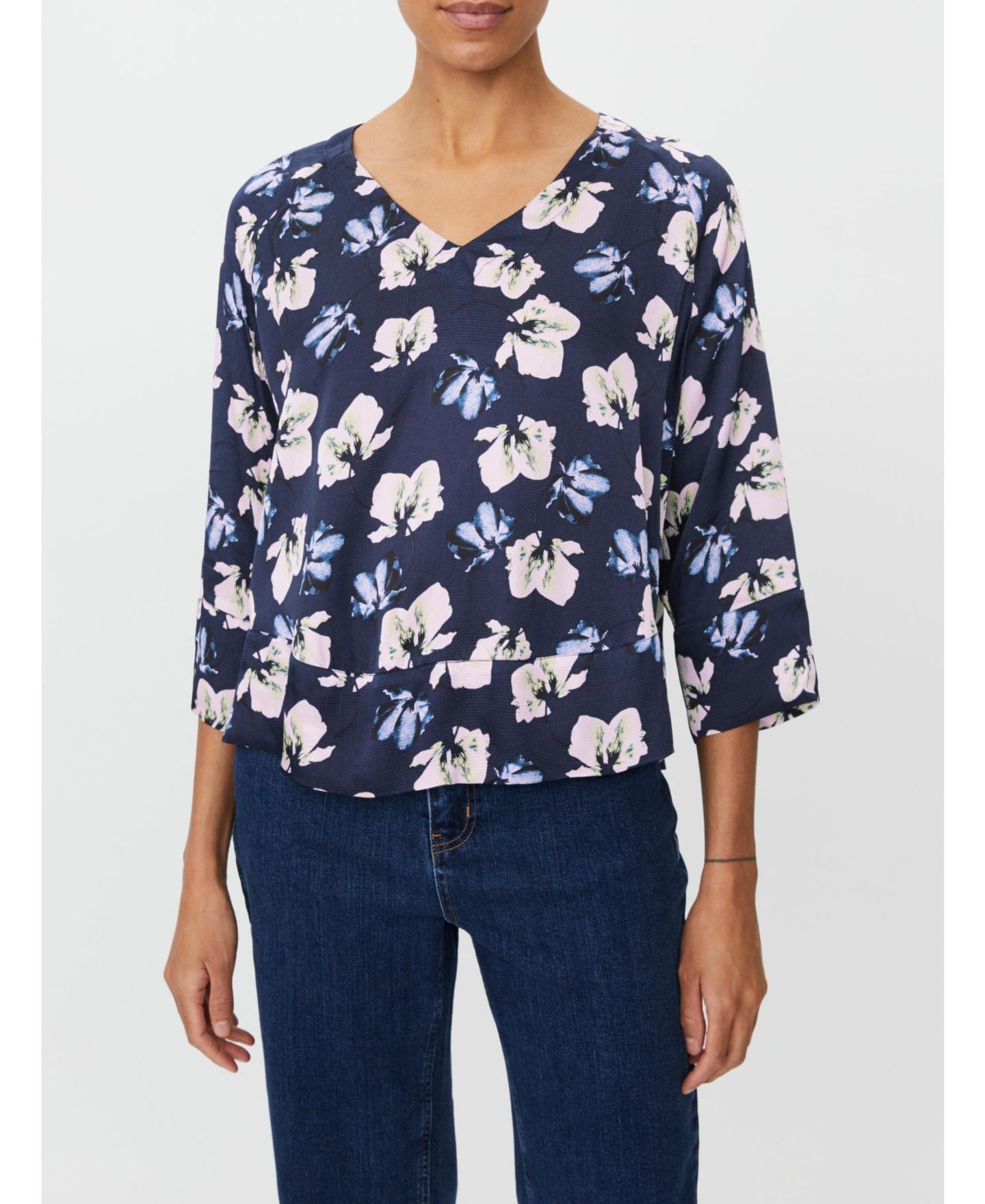 Женская блузка Masai Copenhagen MaBenika Floral Print, цвет: Тёмно-синий — фото 7
